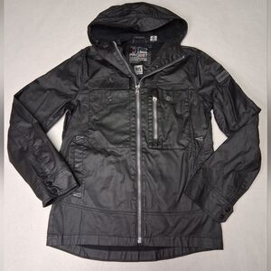 Projek Raw Men's Black Hooded Spring Jacket